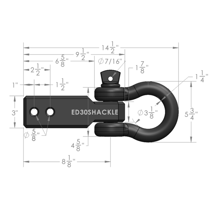 BulletProof Hitches 3.0" Extreme Duty Receiver Shackle Model ED30SHACKLE