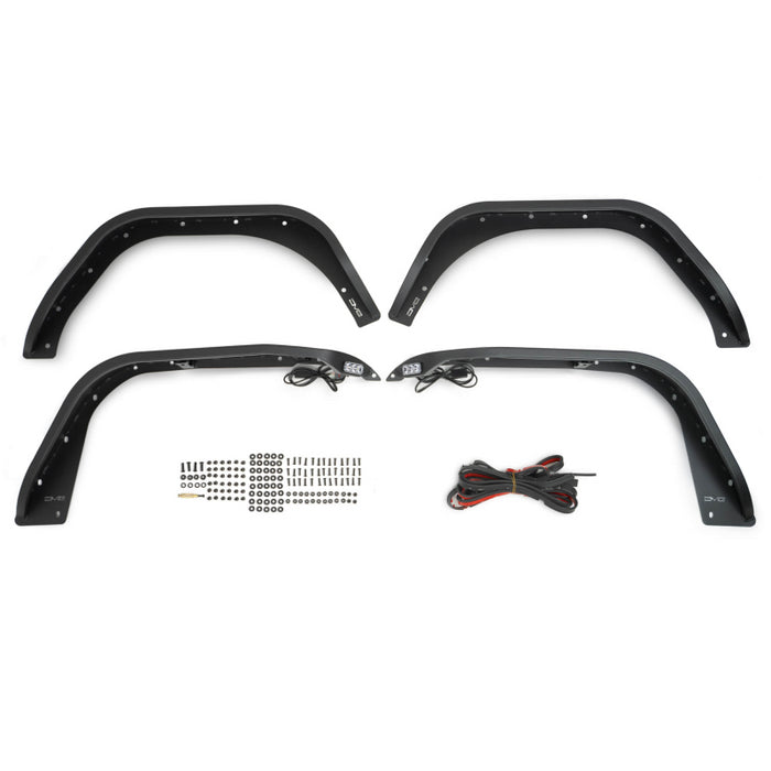 DV8 Offroad 2018-2025 Jeep Wrangler JL JLU Slim Fender Flares Model FDJL-07