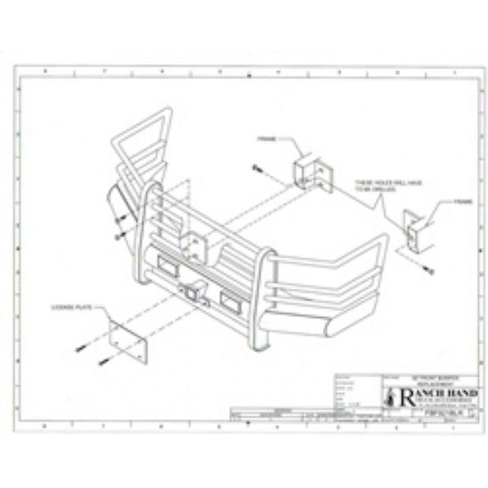 Ranch Hand Legend Series Front Bumper W/ Grille Guard Fits Select 92-97 Ford Bronco/F-150/F-250/F-350 Model FBF921BLR