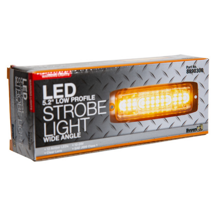 Buyers Products 5 Inch Ultra Thin Wide Angle Rectangular LED Amber Strobe Light Series Model 8890300