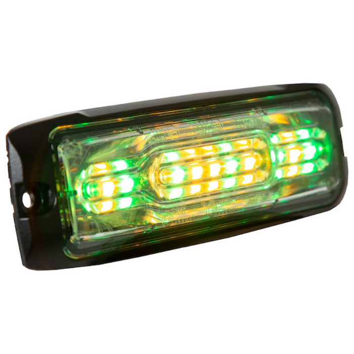 Buyers Products 5 Inch Ultra Thin Wide Angle Rectangular LED Amber/Green Strobe Light Series Model 8890310