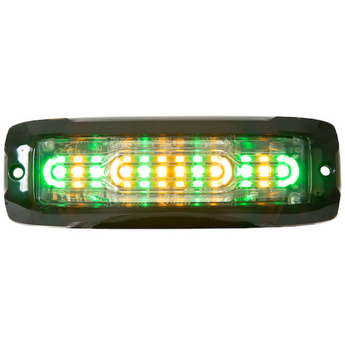 Buyers Products 5 Inch Ultra Thin Wide Angle Rectangular LED Amber/Green Strobe Light Series Model 8890310