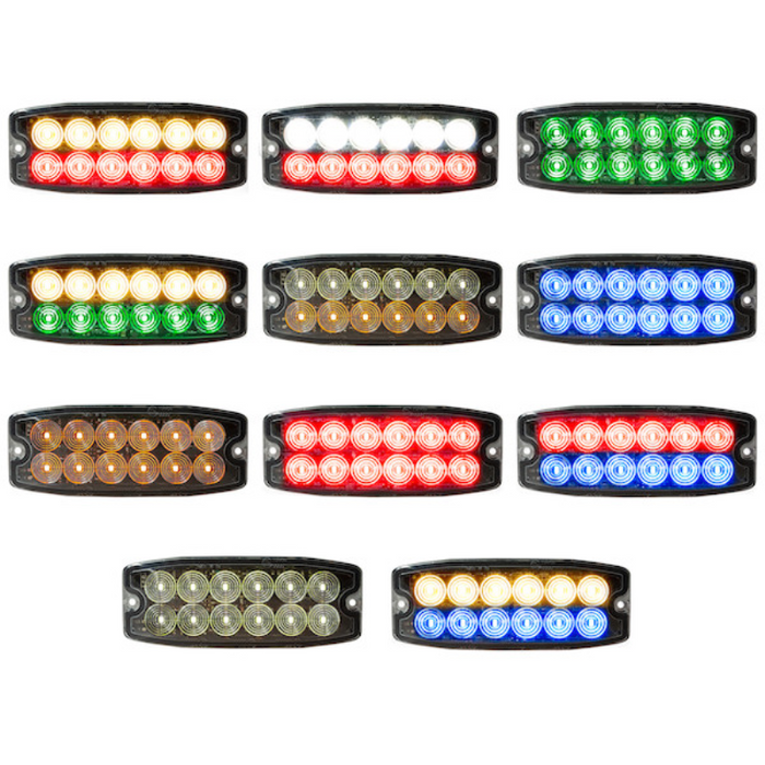 Buyers Products 5 Inch Dual Row Ultra Thin Rectangular LED Amber Strobe Light Series Model 8890400