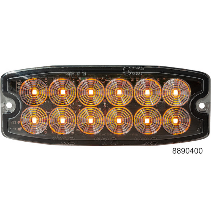 Buyers Products 5 Inch Dual Row Ultra Thin Rectangular LED Amber Strobe Light Series Model 8890400