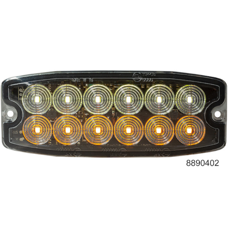 Buyers Products 5 Inch Dual Row Ultra Thin Rectangular LED Amber/Clear ...
