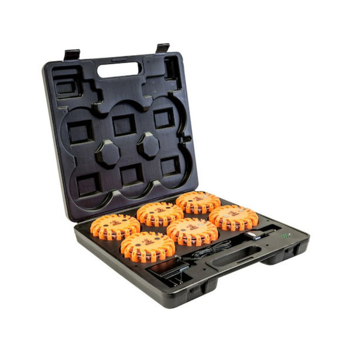Buyers Products 4 Inch Round Rechargeable Strobe/Flare Kit With 6 Flares And Charging Case 8891018