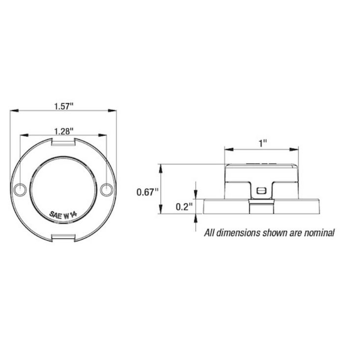 Buyers Products 1.5 Inch Surface/Recess Mount Round LED Amber Strobe Light Series Model 8892400