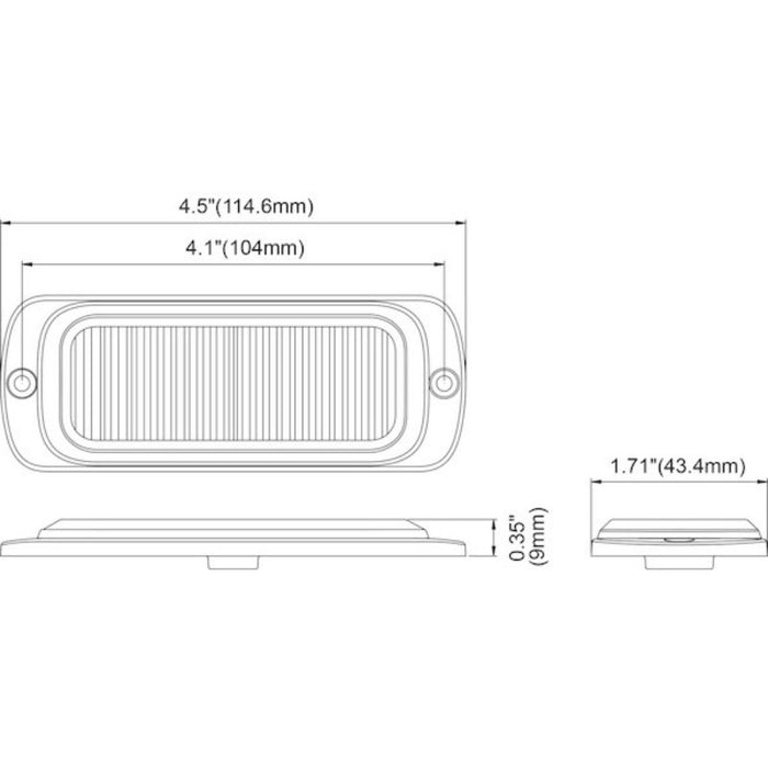 Buyers Products Thin Dual Row 4.5 Inch Amber/Clear LED Strobe Light Model 8892602