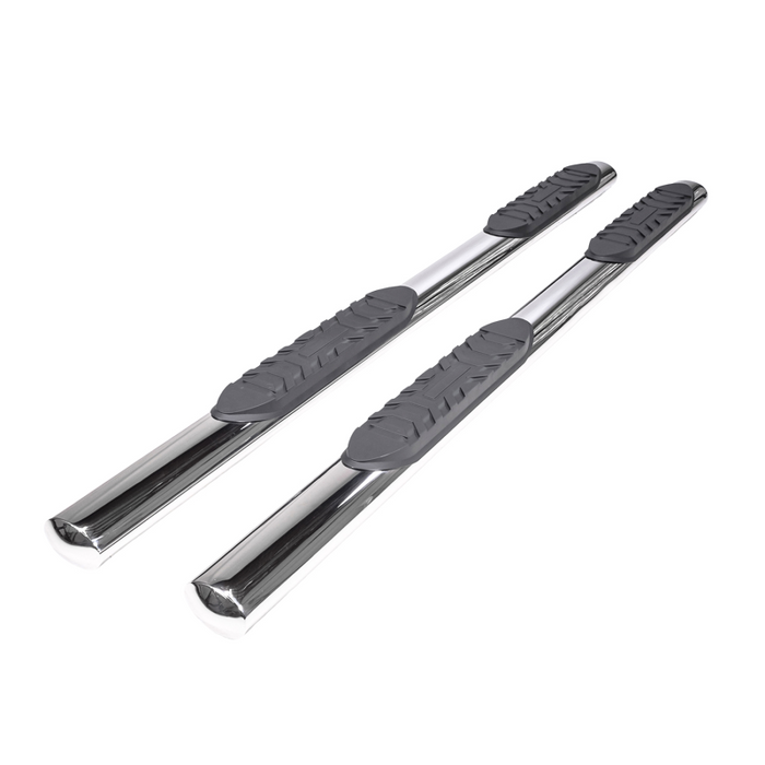 TrailFX 4" Oval Straight Step Nerf Bars W/ Step Pads Polished Stainless Steel Model A1559S