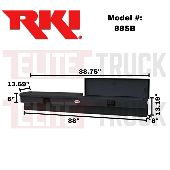 RKI Side Mount Truck Tool Box Black Steel Model 88SB