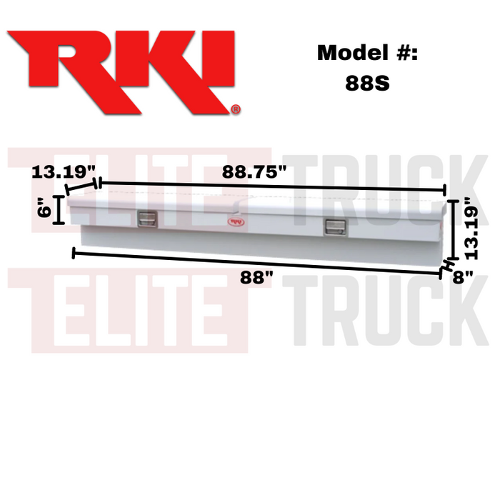 RKI Side Mount Truck Tool Box White Steel Model 88S