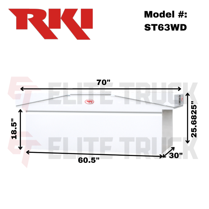 RKI ST Series Standard Profile Wide and Deep Double Lid Crossbox 70"L x 30"W x 25 11/16"H Model ST63WD