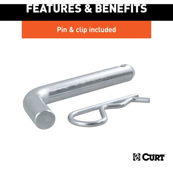CURT Trailer Hitch Mount with 2-Inch Ball & Pin, Imported, Fits 2-In Receiver, 7,500 lbs, 4-Inch Drop Model 45856