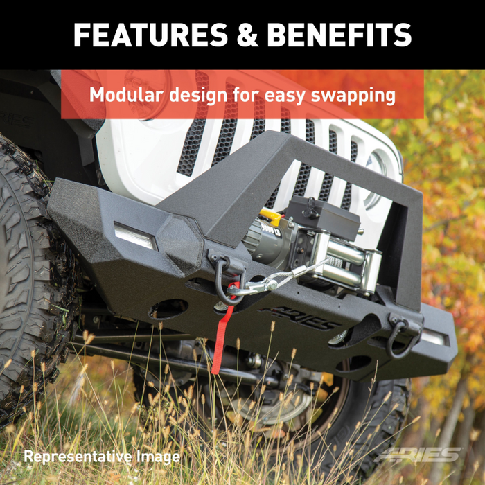 ARIES TrailChaser Jeep Wrangler JL, Gladiator Aluminum Front Bumper (Option 8) Model 2082098