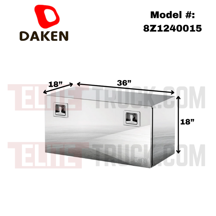 DAKEN Zen Series 36x18x18 Underbody Toolbox Polished Stainless Steel Model 8Z1240015