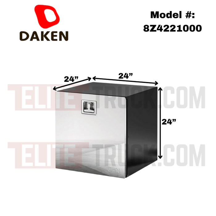 DAKEN Zen Series 24x24x24 Underbody Toolbox Black Steel Body Polished Stainless Door Model 8Z4221000