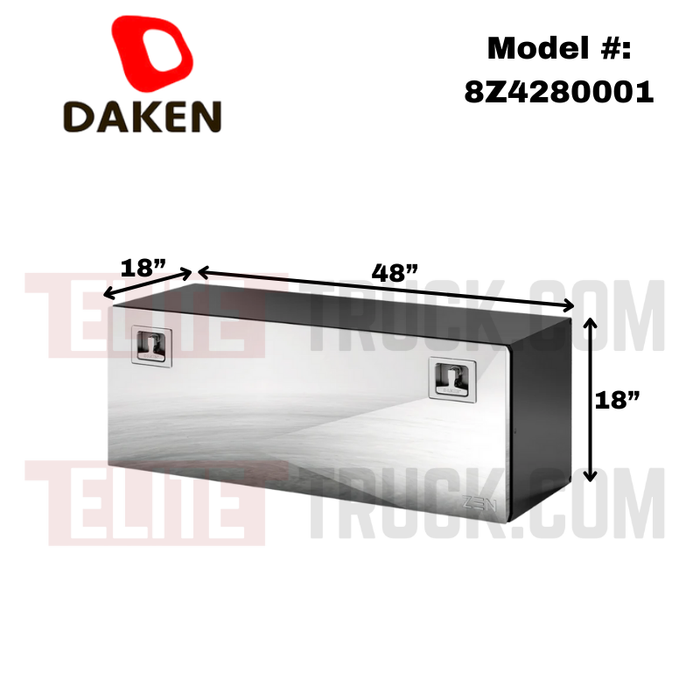DAKEN Zen Series 48x18x18 Underbody Toolbox Black Steel Body Polished Stainless Door Model 8Z4280001