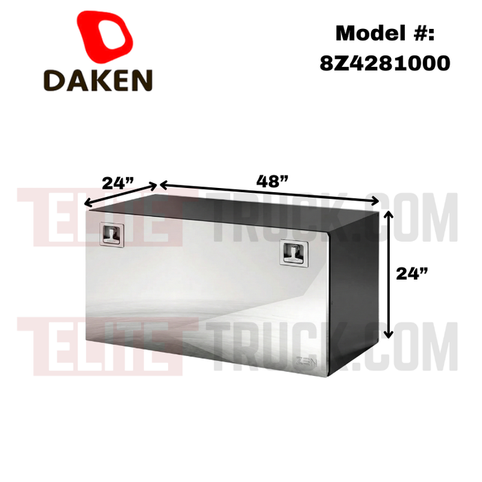 DAKEN Zen Series 48x24x24 Underbody Toolbox Black Steel Body Polished Stainless Door Model 8Z4281000