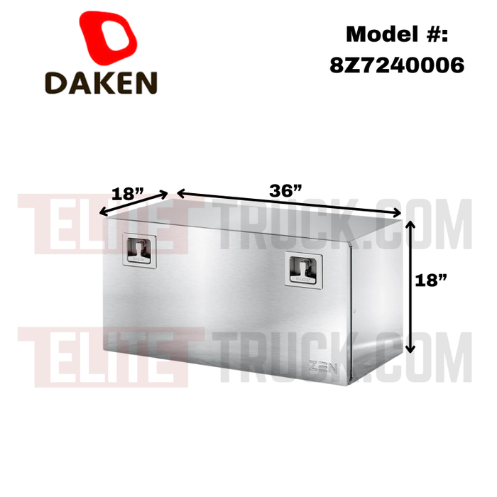 DAKEN Zen Series 36x18x18 Underbody Toolbox Smooth Aluminum Model 8Z7240006