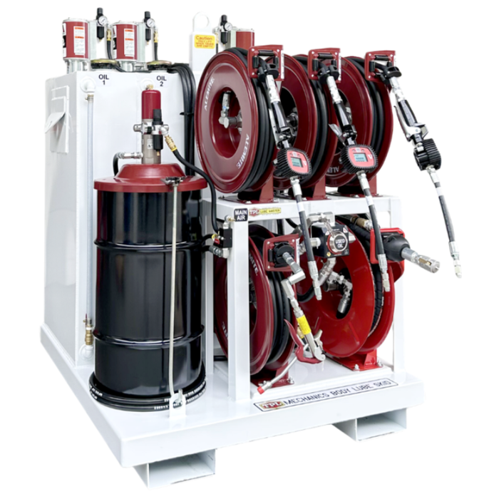 Taylor Pump & Lift 42"W x 48"D x 60"H Triple 30-Gal New Oil, 60-Gal Used Oil, & 120lb Grease Lube Skid Model TPL 236-994