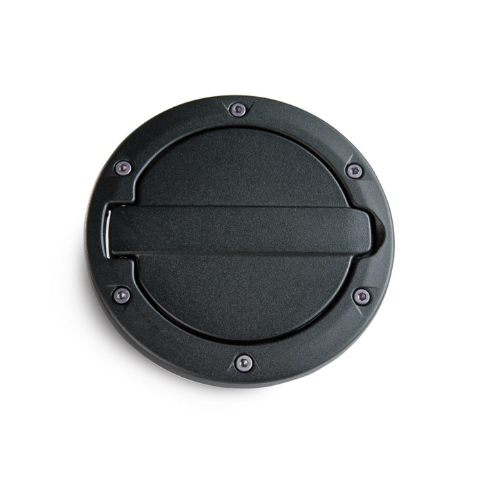 AMP Research Alloy Fuel Door, Black Aluminum - 07-18 Jeep Wrangler JK, 2 dr/4 dr Model 73000-01A