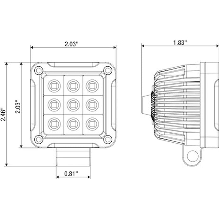 Buyers Products 2 In. Square LED Spot Light Model 1492301