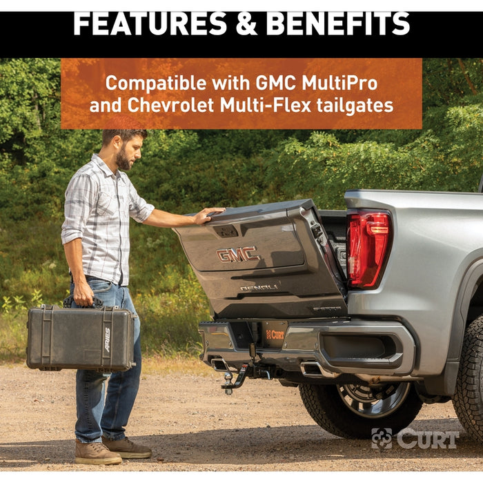 CURT Protective Tailgate Sensor with 2" Hitch Cap, Fits Select Cherolet Multi-Flex, GMC MultiPro Model 58267