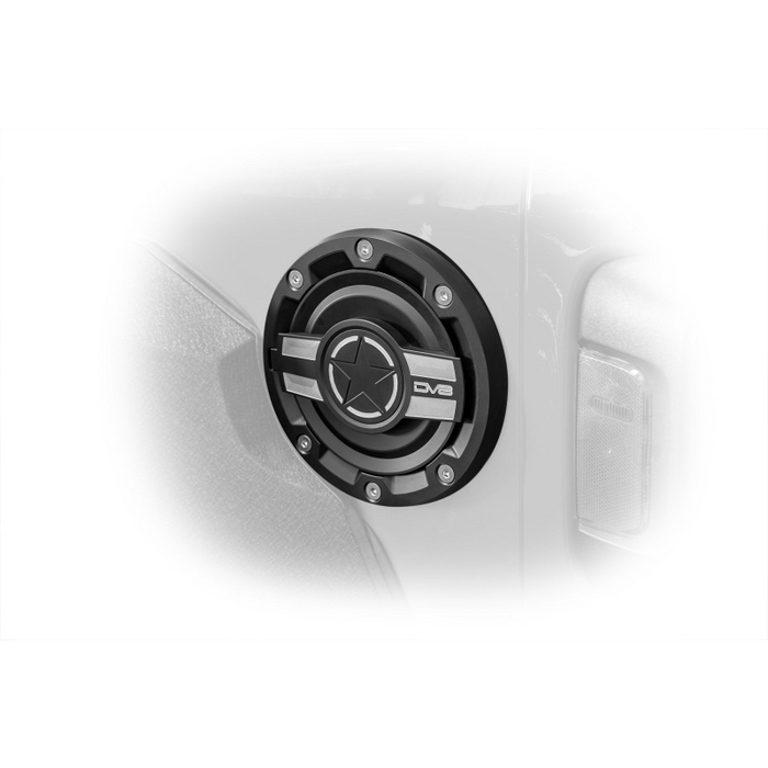 DV8 Offroad 2018-2025 Jeep Wrangler JL JLU Fuel Door Model D-JL-190004-MIL