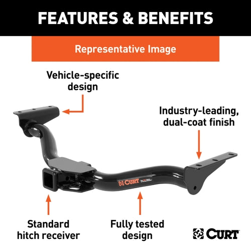 CURT Class 4 Trailer Hitch, 2-Inch Receiver, Fits Select Ford F-150, Lincoln Mark LT Model 14360