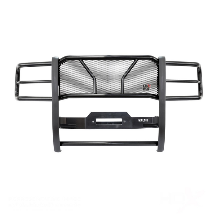 Westin HDX 1-Piece Winch Mount Grille Guard Black Steel Model 57-93545
