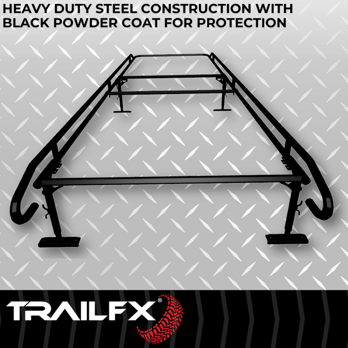 TrailFX Ladder Rack 1000 LB Service Body Contractor Rack Black Steel Model FCLR008B