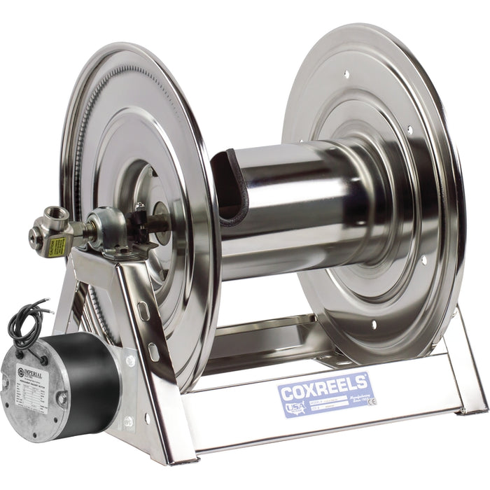 Coxreels 1125-SS Series Stainless Steel Air Motorized Hose Reel 1/2 in. x 100 ft. - No Hose 3000 PSI Model 1125-4-100-E-SP