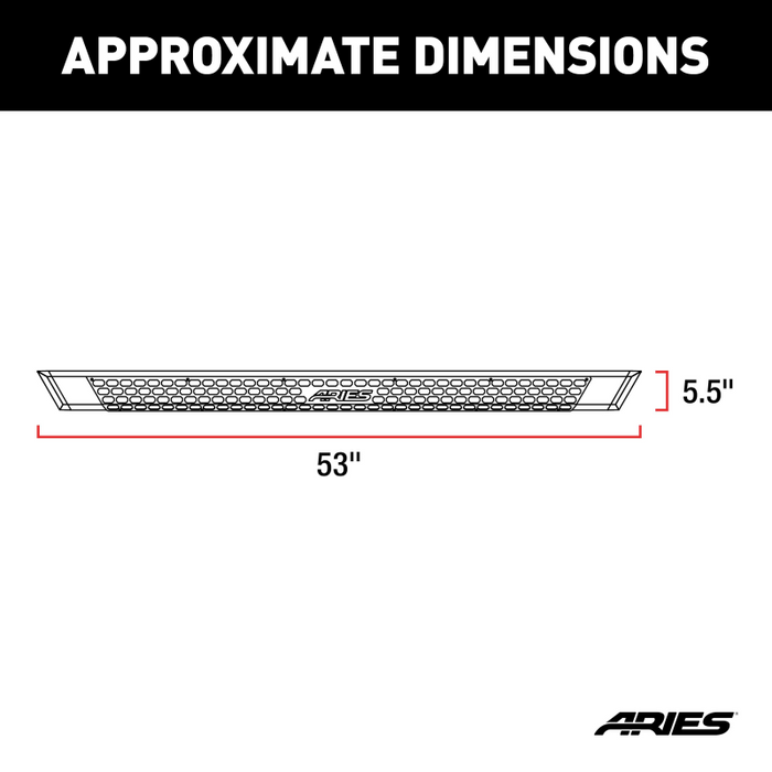 ARIES AdvantEDGE 5-1/2" x 53" Black Aluminum Running Boards Model 2556018