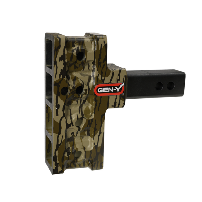 GEN-Y MEGA-DUTY 2" Offset Shank 2.5 Rise, 5" Drop 2K TW 16K Hitch Only - Hydro Dipped - Mossy Oak Model GH-204-MO