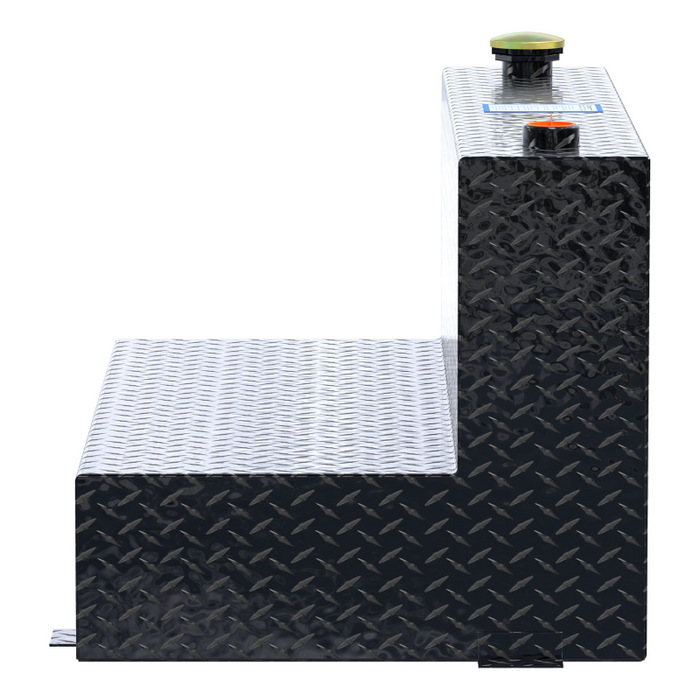UWS Gloss Black 75-Gallon L-Shape Aluminum Transfer Tank Model TT-75-L-T-P-BLK