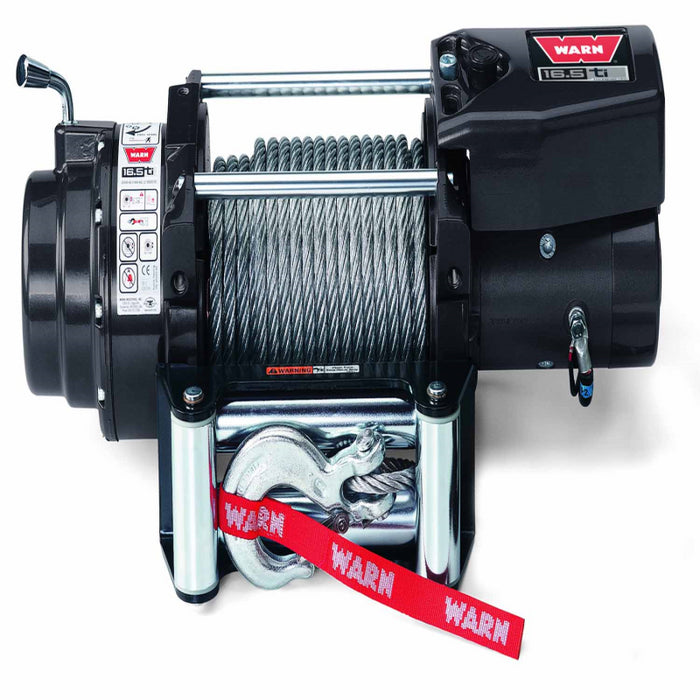 Warn 16.5TI Heavyweight Winch, Pull Capacity 16,500 lb, 90 Feet Steel Rope Model 68801