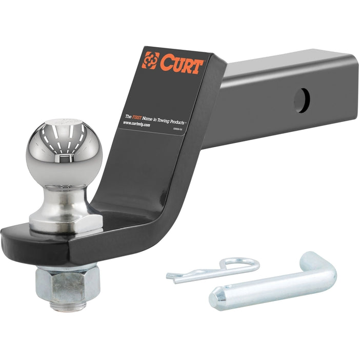 CURT Trailer Hitch Mount with 2-Inch Ball & Pin, Imported, Fits 2-In Receiver, 7,500 lbs, 4-Inch Drop Model 45856