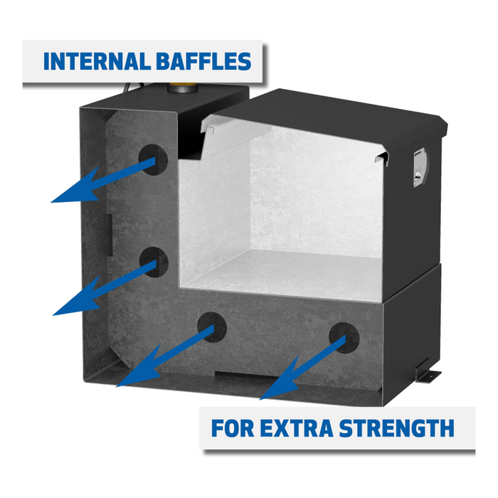 UWS Matte Black Hammerhead-Style 100-Gallon Steel-Aluminum Combo Transfer Tank Model ST-100HH-CB-MB