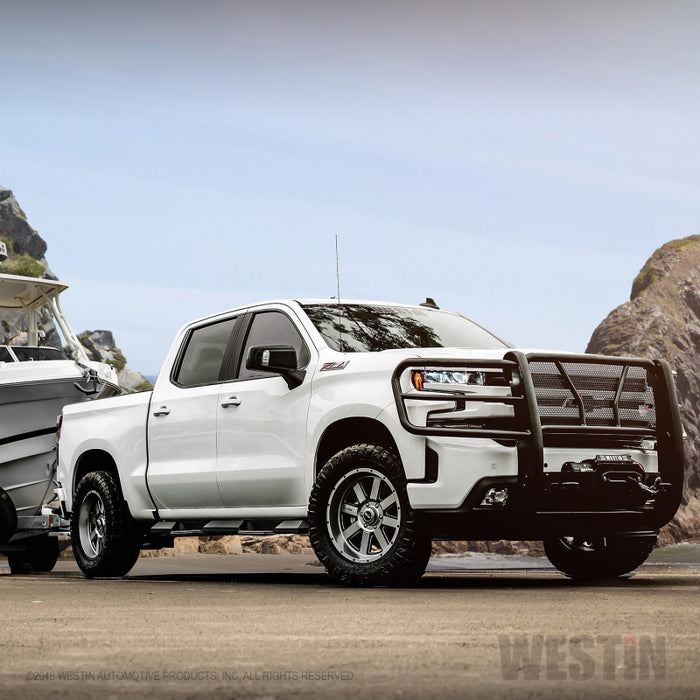 Westin HDX 1-Piece Winch Mount Grille Guard Black Steel Model 57-93955