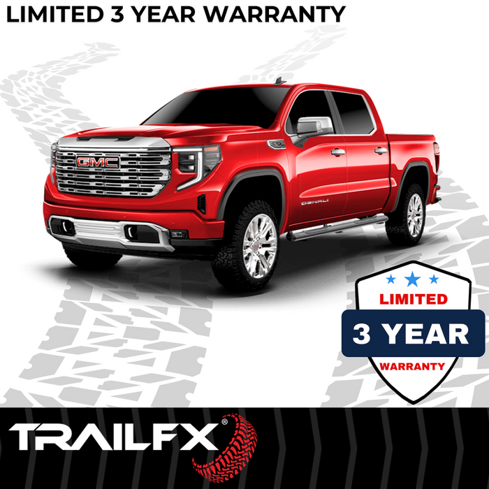 TrailFX 5" Oval Straight Step Nerf Bars W/ Step Pads Matte Black Steel Model A7103T
