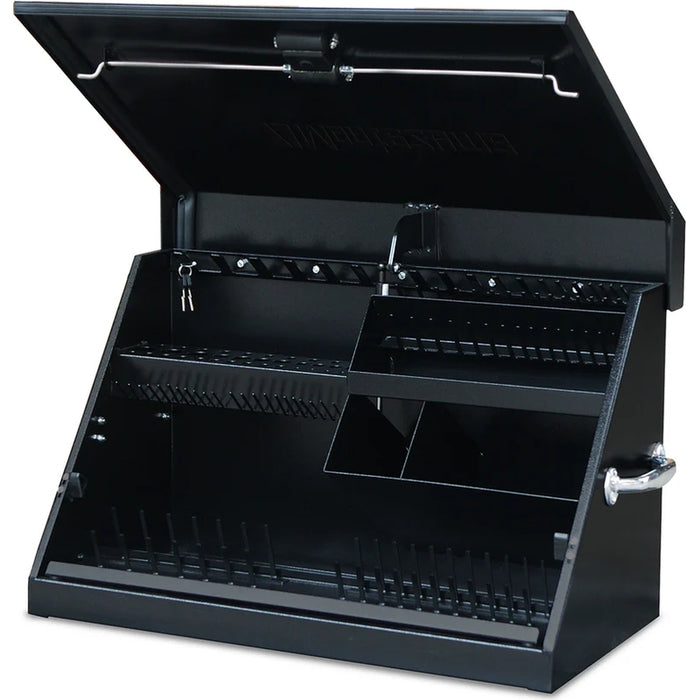 Montezuma 30 x 15 In. Steel Triangle® Toolbox Black Top Mount Truck Box ME300B