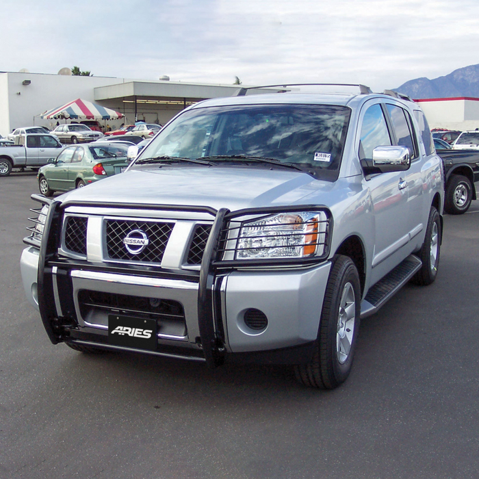 ARIES Black Steel Grille Guard Select Nissan Armada Titan Model