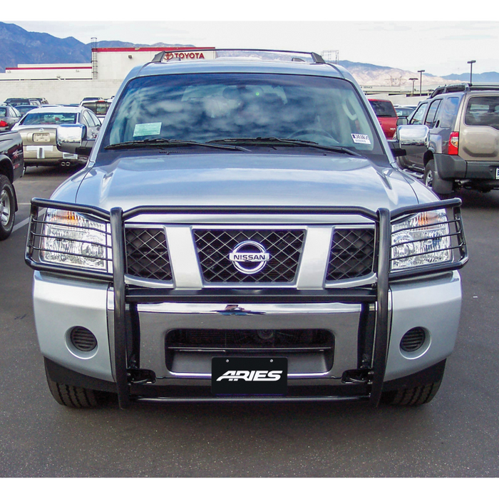 ARIES Black Steel Grille Guard, Select Nissan Armada, Titan Model 9046