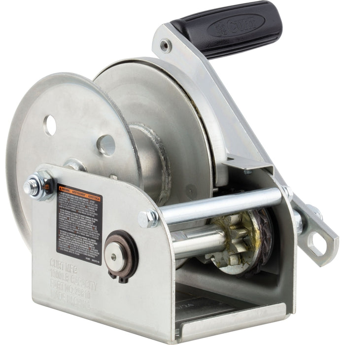 CURT Hand-Crank Brake Winch, 1,000 lbs, 4.2:1 Gear Ratio, 7" Handle Model 29610