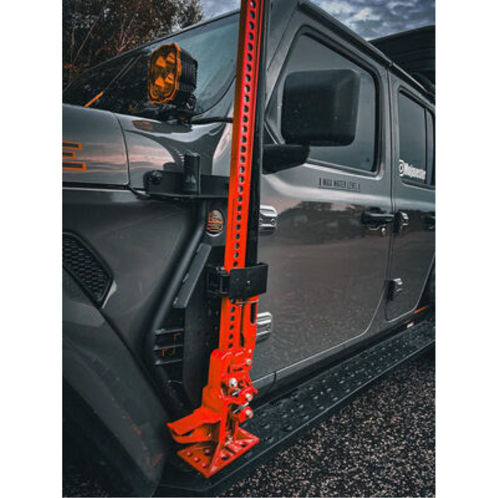 Go Rhino Exterior Hi-Lift Jack Mount with Clamp for Jeep Wrangler JL, JLU, Gladiator JT Model 701011T