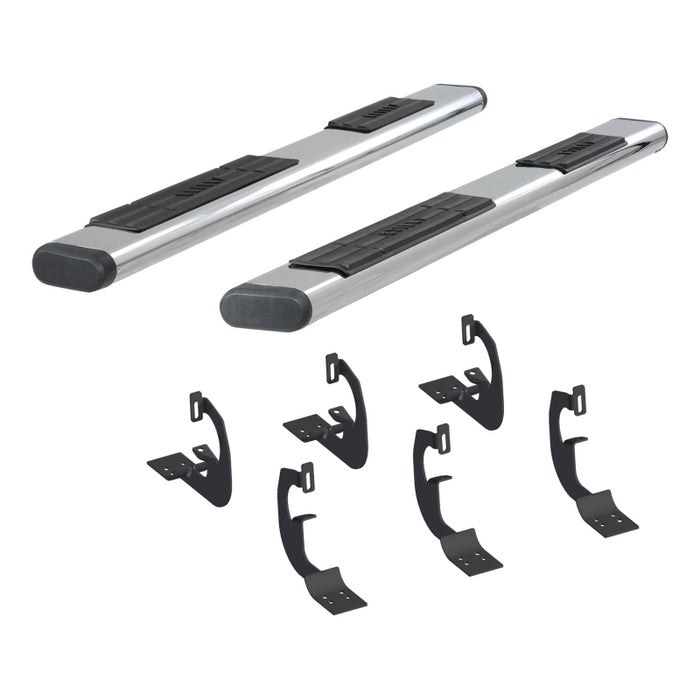 ARIES 6" x 85" Polished Stainless Oval Side Bars, Select Dodge Ram 1500 Model 4444013