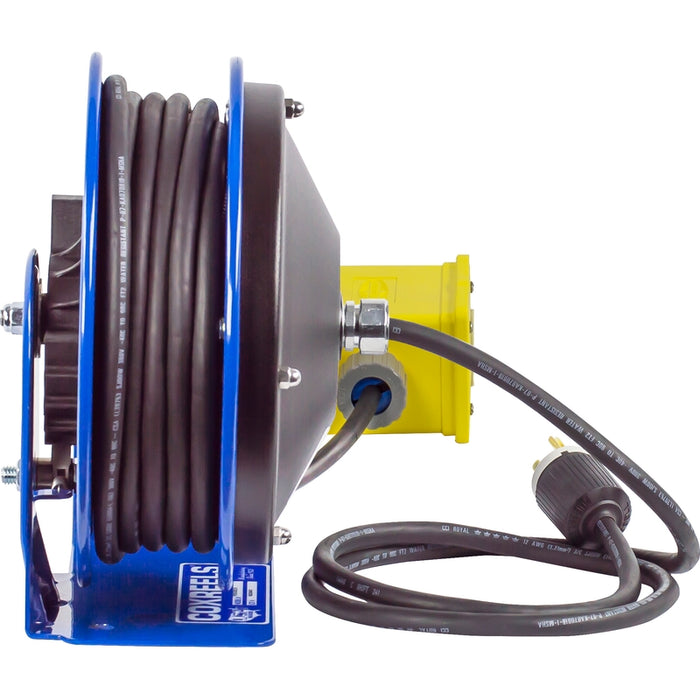 Coxreels PC10 Series Compact Spring Driven Cord Reel Quad Receptacle 12 GA x 30 ft. - Cord Included Model PC10-3012-B
