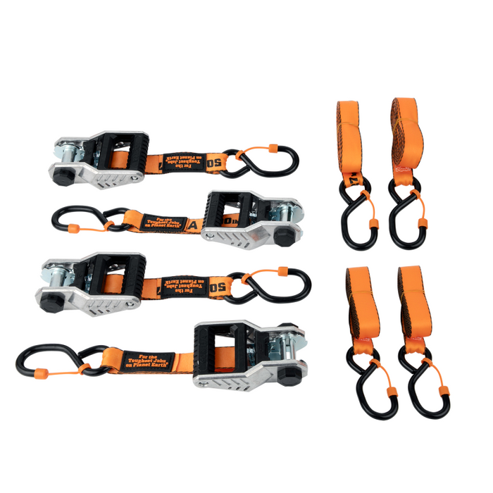Erickson Manufacturing 4 Pack 1 In X 12Ft 1500Lb Light Duty Aluminum Handle Ratchet Strap Model 92001