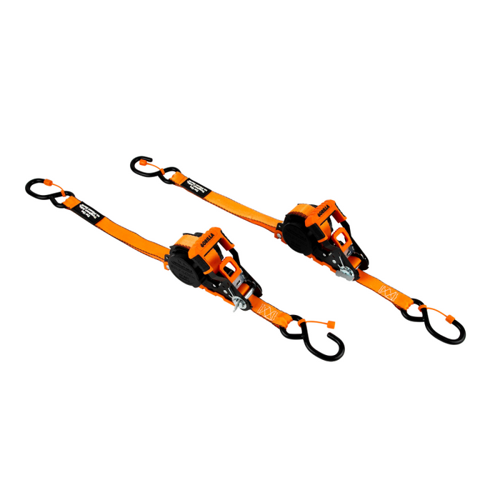 Erickson Manufacturing 2 Pack 1 In X 16Ft 1500Lb Light Duty Self Locking Retractable Ratchet Strap Model 92002