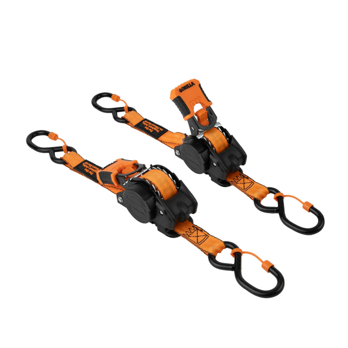Erickson Manufacturing 2 Pack 1 In X 10Ft 1200Lb Light Duty Retractable Ratchet Strap Model 92003